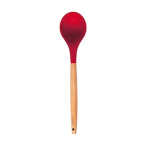 Colher Silicone Bambu 32cm Utensilio Cozinha Não Risca