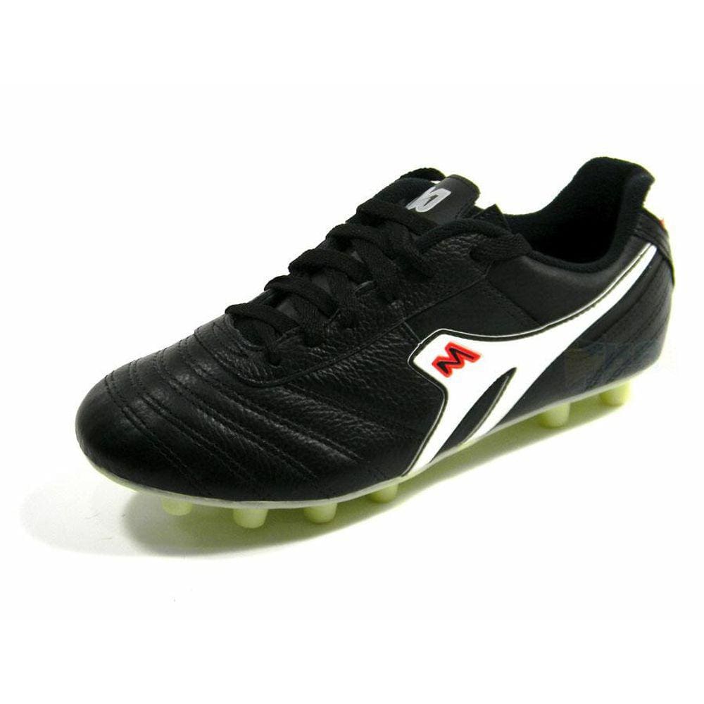 Chuteira AZZURRA Campo couro pto/bco - Mathaus