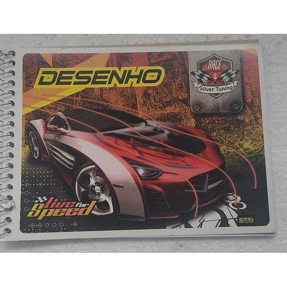 Caderno de Desenho Espiral Capa Flexível 1/4 48 folhas Silver - São Domingos
