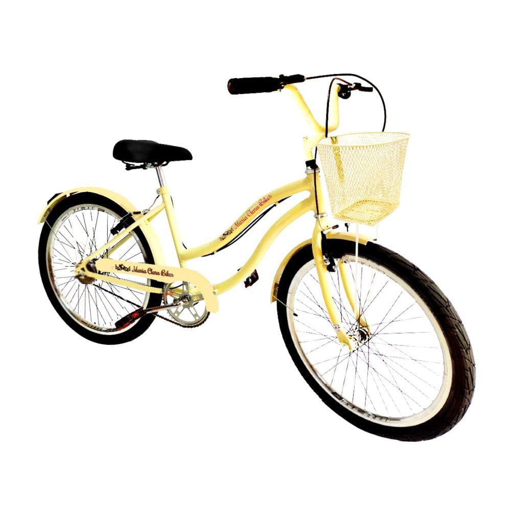 Bicicleta Amarela e Branca Aro 26 18 Marchas Pro Tork Ultra em