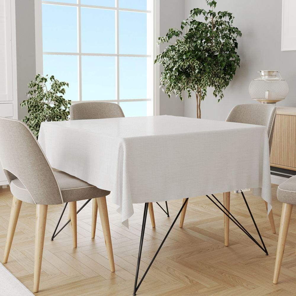 Toalha Mesa Térmica Impermeável Pvc Linho Branco 2,00x1,40