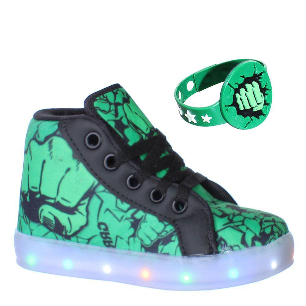 Tenis Botinha Calçado Esmaga Infantil Masculino Luz de Led Com Pulseira