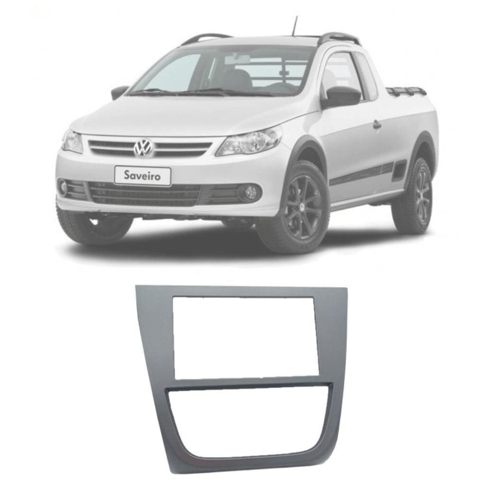 Moldura 2 din Fiamon Volkswagen Saveiro 7” polegadas Grafite