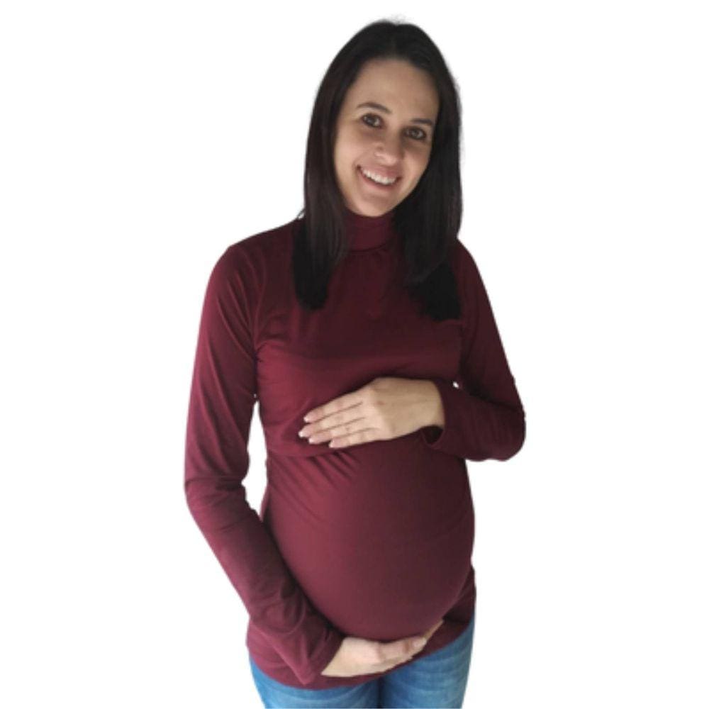 Blusa Térmica Gestante e Amamentação Vanessa - Bordô