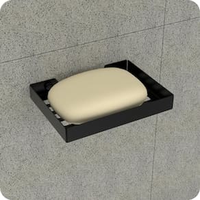 Porta Sabonete Saboneteira Inox Parede Banheiro Preto MAX