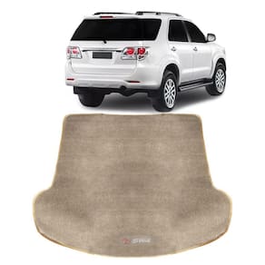 Tapete Porta Malas Hilux SW4 2006 a 2015 7 Lugares Carpete Bege com Emblema Bordado