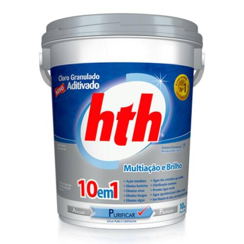 Balde Cloro Aditivado Mineral Brilliance 10 Em 1 - Hth 10kg Menor preço em Balde Cloro Aditivado Mineral Brilliance 10 Em 1 - Hth 10kg