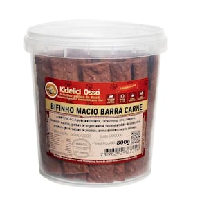Bifinho Macio - Kidelici Osso - Sabor Carne - 800G Pote