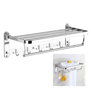 Toalheiro Varal Roupa Inox Prateleira Porta Toalha Armazenamento Quarto Banheiro Lavandeira Casa Hotel Pousada Suporte Gancho Multiuso
