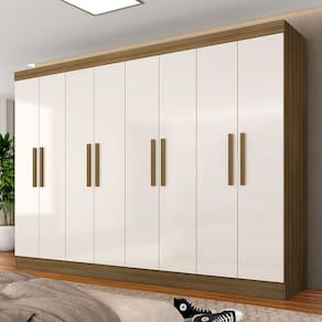 Guarda Roupa Casal Mariah 8 Portas Boreal/off White - Móveis Arapongas