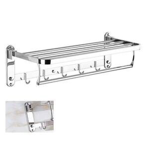 Toalheiro Varal Suporte Roupa Prateleira Inox Gancho Porta Toalha Multiuso Casa Pousada Hotel Banheiro Lavandeira Organizaçao