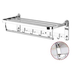 Toalheiro Prateleira Varal Roupa Suporte Inox Gancho Porta Toalha Armazenamento Banheiro Lavandeira Casa Pousada Hotel Multiuso