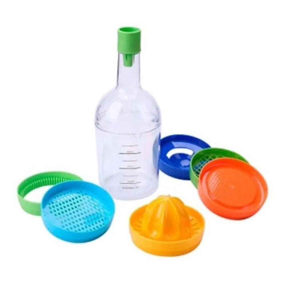 Garrafa Multiuso Plástico 8 Peças 8x8x19cm