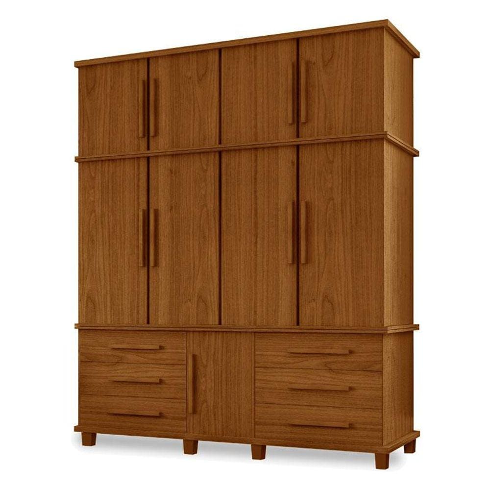 Guarda Roupa Casal Londres 4 portas Carvalho New - Luapa Móveis