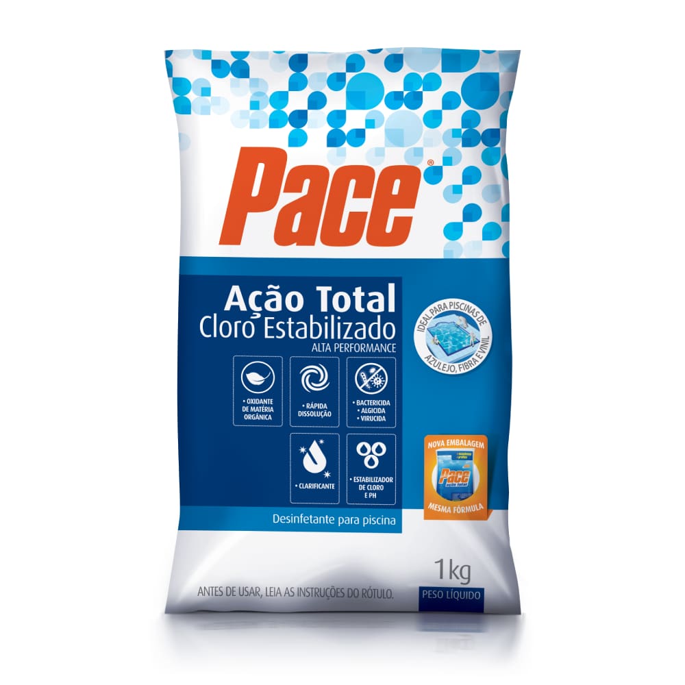 Cloro para Piscina Estabilizado Pace Ação Total 1kg