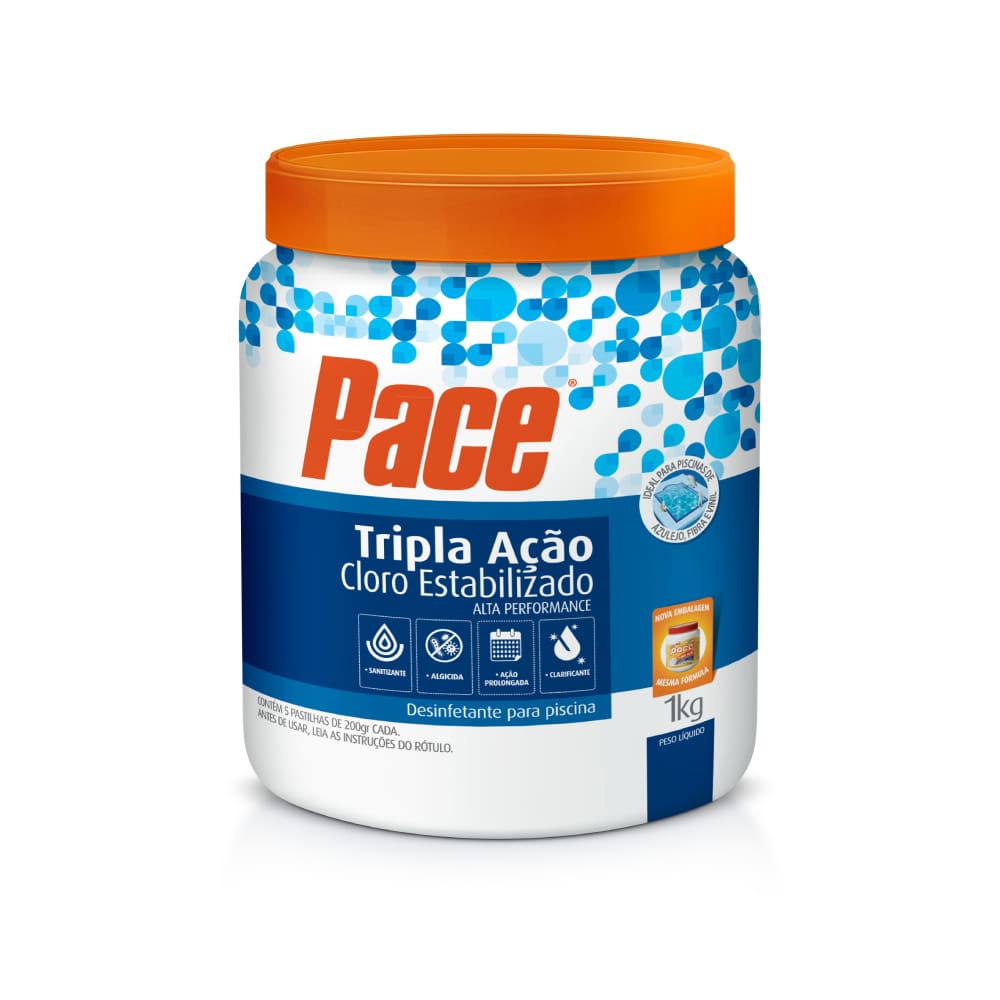Cloro para Piscina Pace Tripla Ação Tablete 1kg