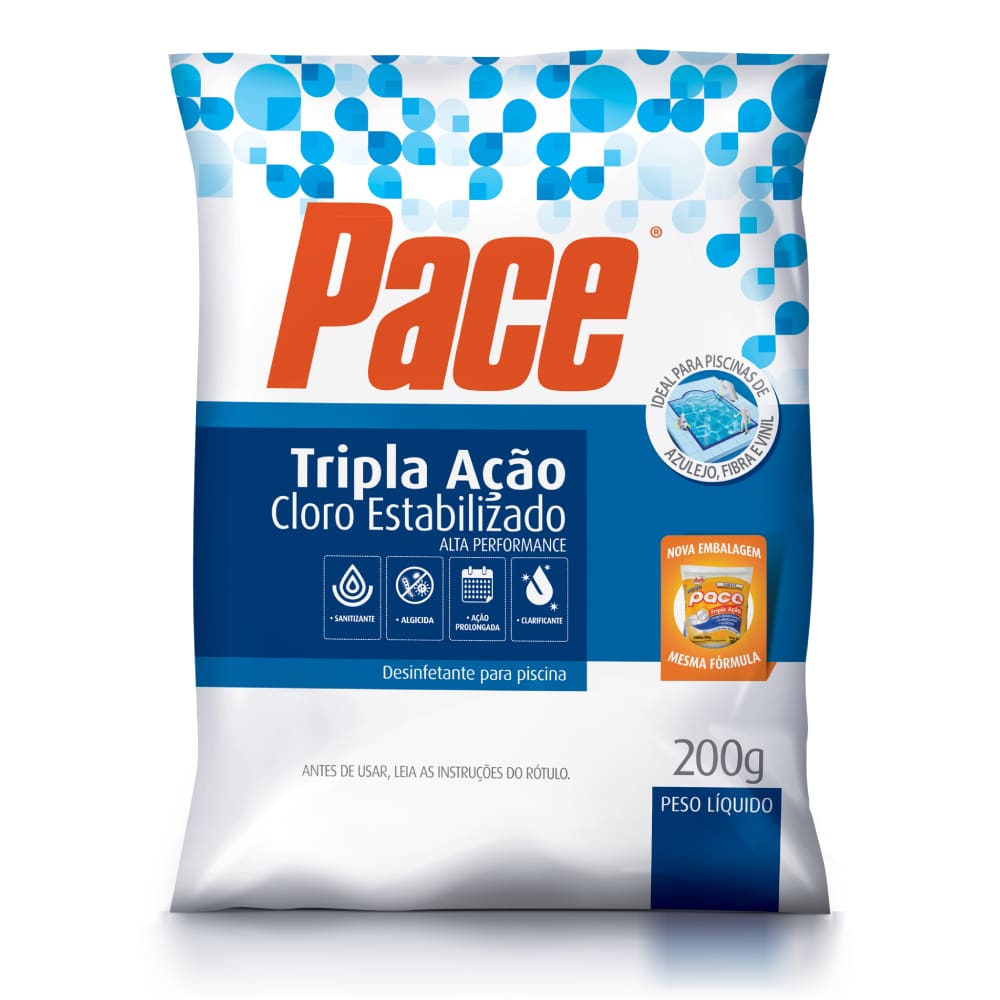 Cloro para Piscina Pace Tripla Ação Tablete 200g