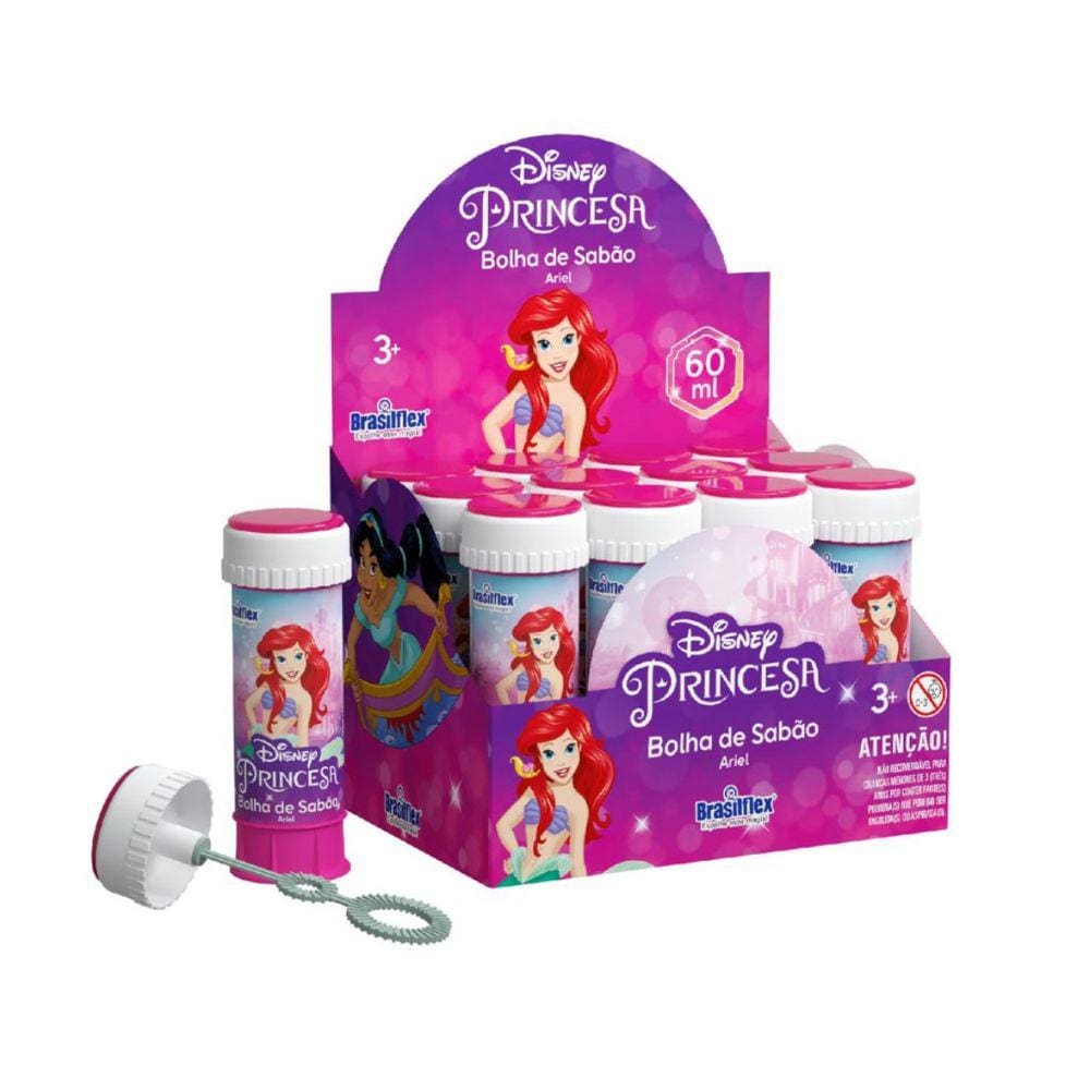 Bolinha De Sabão Sereia Ariel Disney 12u Lembrancinha Festa