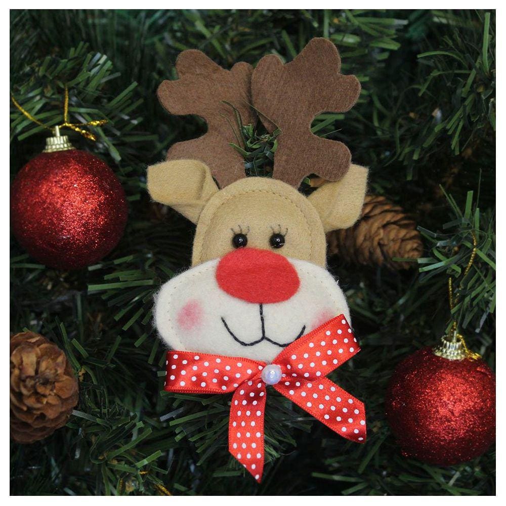 Enfeite Pendente Para Árvore De Natal Rena 13cm 12 Unidades