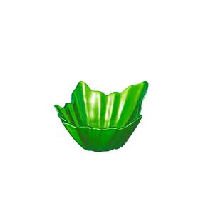 Bowl de Vidro Multiuso Leaves Verde 14 x 7cm