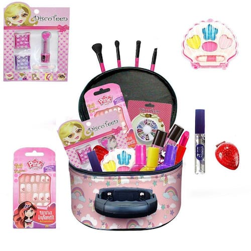 Toyvian 1 Conjunto De Cosméticos Infantis Kit De Maquiagem De Princesa Para  Meninas Kit De Maquiagem De Meninas Pequenas Conjunto De Maquiagem De