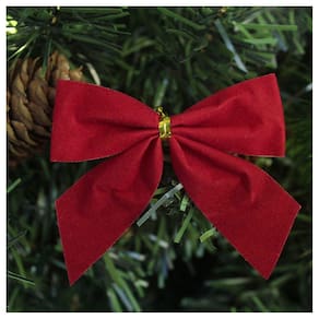 Enfeite Árvore Natal Laço Vermelho 7cm 12 Unidades