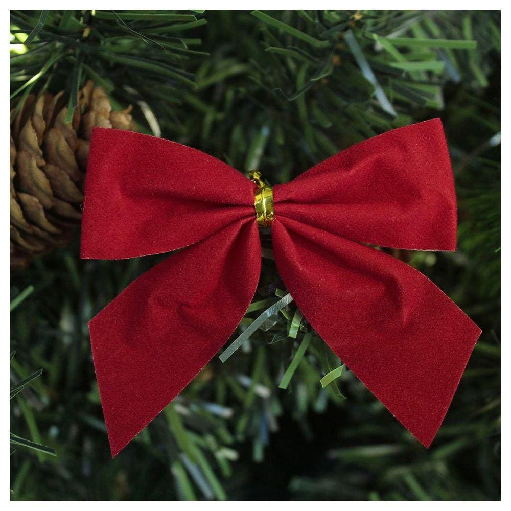 Enfeite Árvore Natal Laço Vermelho 7cm 18 Unidades