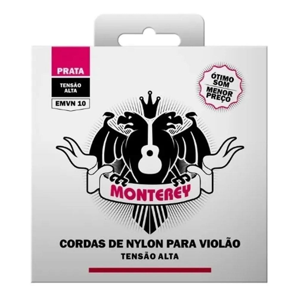 Encordoamento Violão Solez Monterey Prata EMVN10 Cordas Em Nylon Tensão Alta
