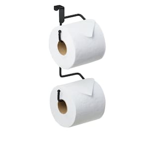 Suporte para Papel Higiênico Duplo Prático sem Furo Preto