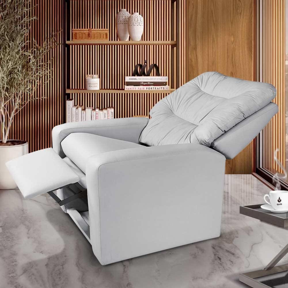 Poltrona Confortável Corino Branco Turquia Shop JM - Branco