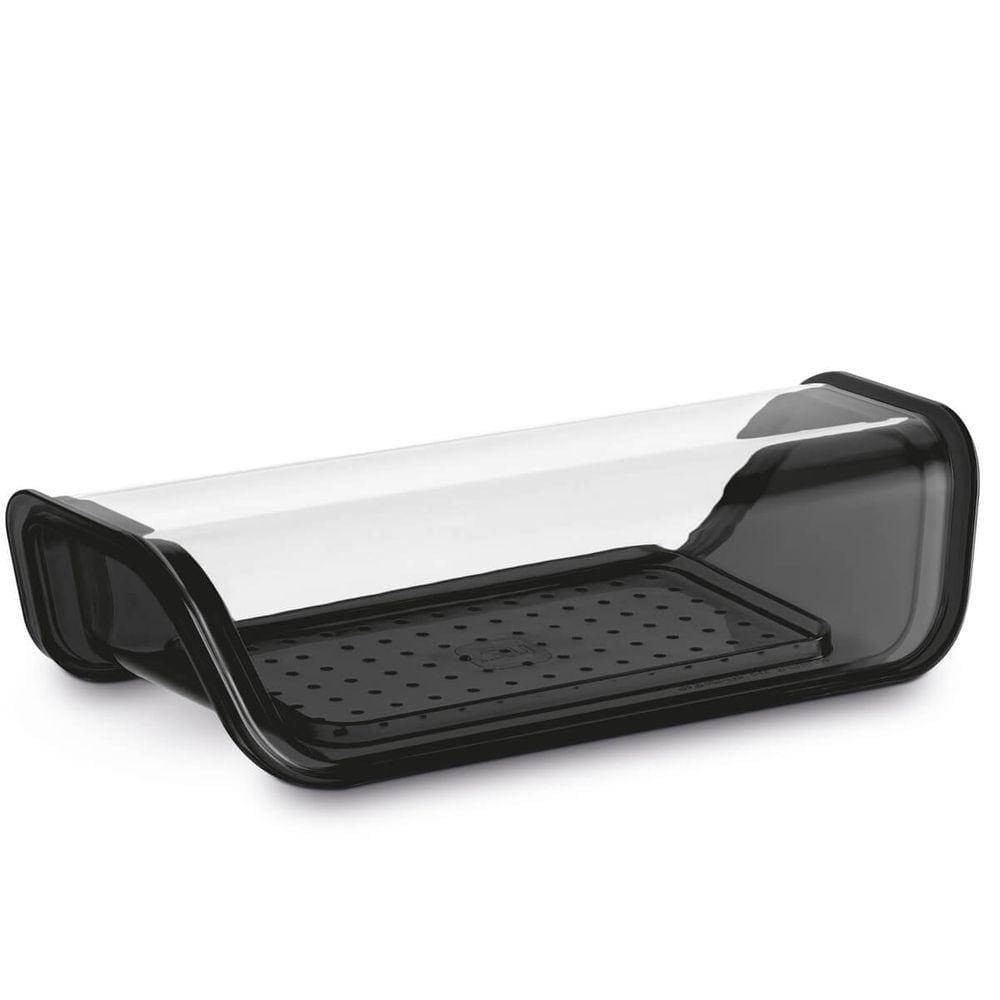 Manteigueira com Tampa Porta Manteiga Frios Transparente UZ Preto