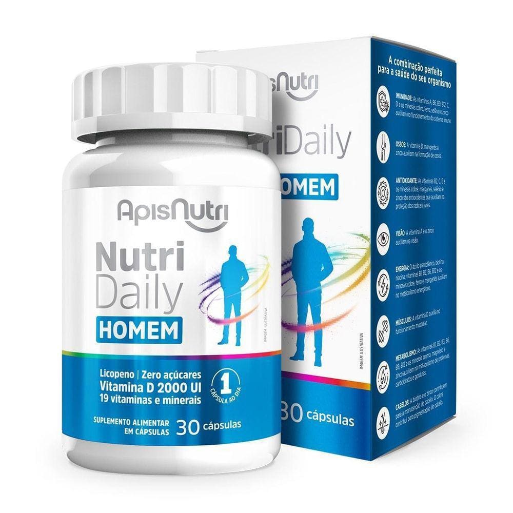 Nutridaily Homem Polivitamínico 500Mg 30 Cápsulas