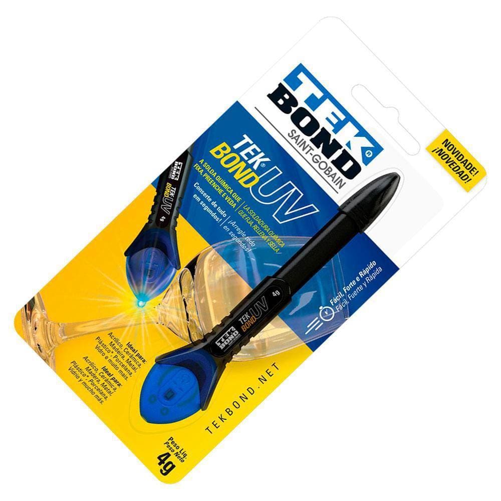 Super Cola Uv Tek Bond Cura Por Led Top Caneta 4g