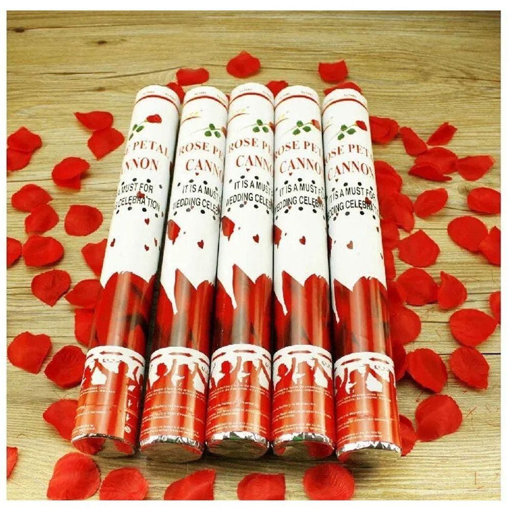 Kit 2 Lança Confete Chuva De Pétalas Vermelhas 30cm