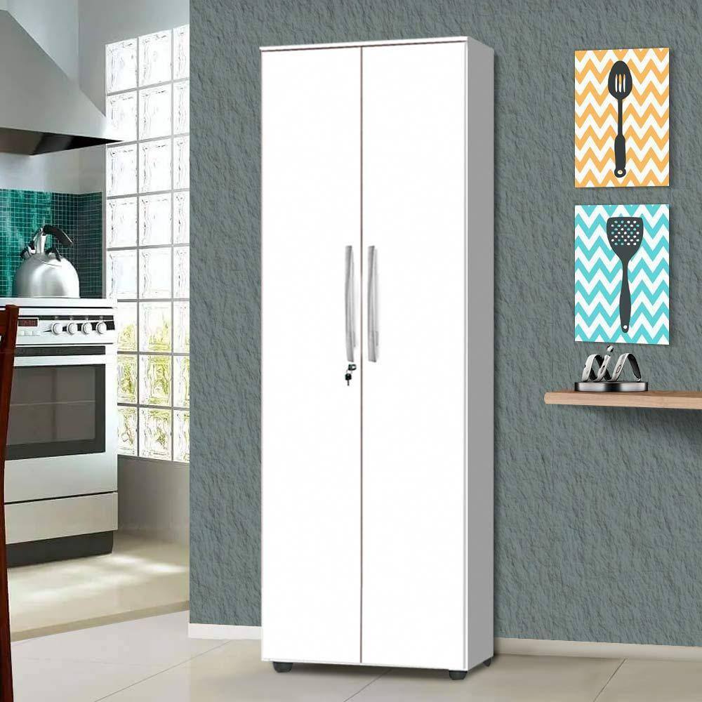 Armário Multiuso Para Cozinha 2 Portas Branco Thermo Shop JM - Off White