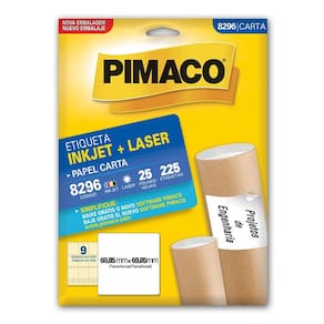 Etiqueta inkjet/laser carta 8296 com 25 folhas Pimaco