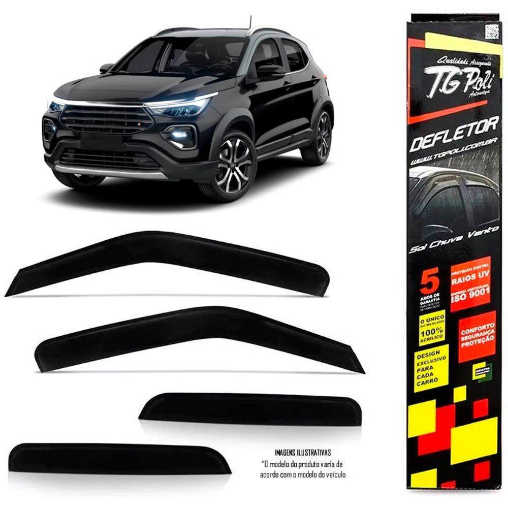 Calha Chuva Defletor TG Poli Fiat Pulse 2021 em Diante - 4 Portas