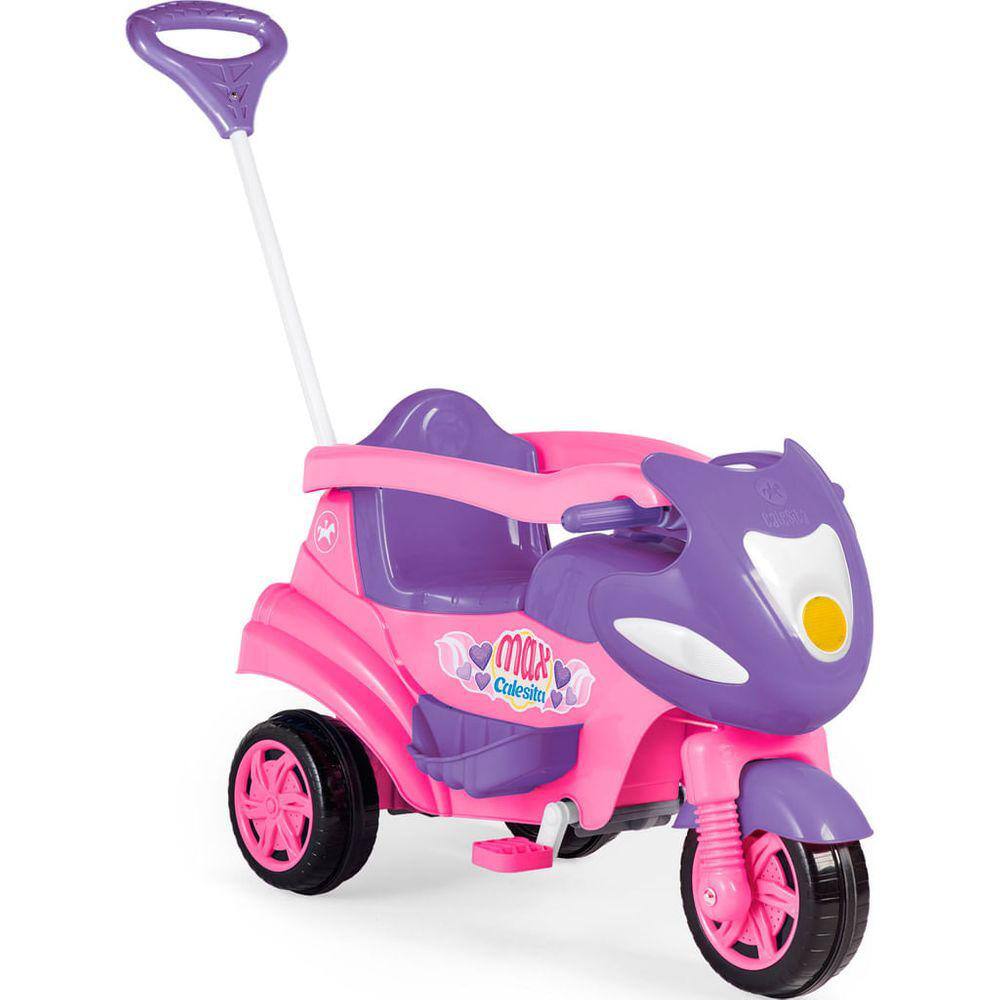 Triciclo Passeio/ Pedal Com 2 Lugares Moto Infantil Calesita Cor Verde E  Laranja