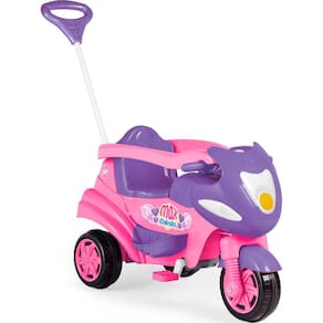 Triciclo de Passeio e Pedal - Moto Uno - Rosa - Calesita