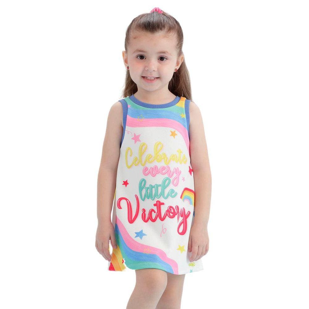 Vestido Happiness Colorido Infantil Verão Mon Sucre 024