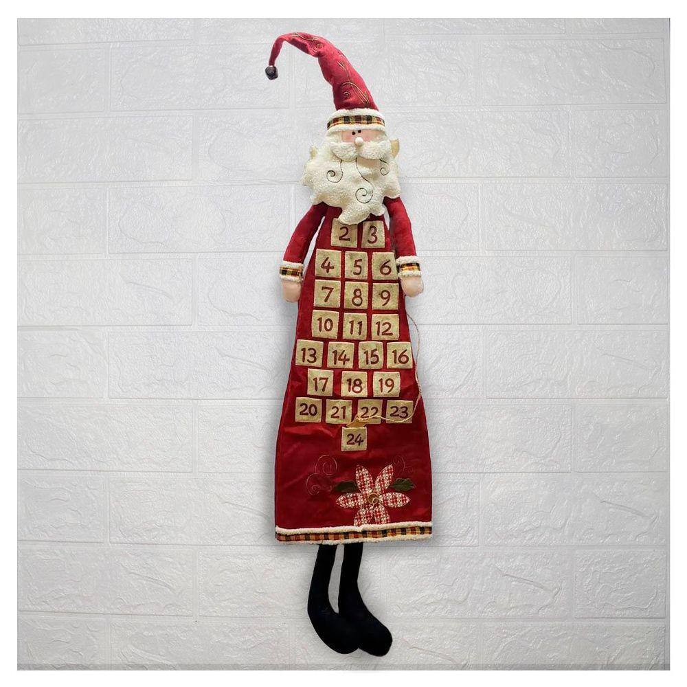 Calendário Natal Papai Noel Em Tecido 90cm
