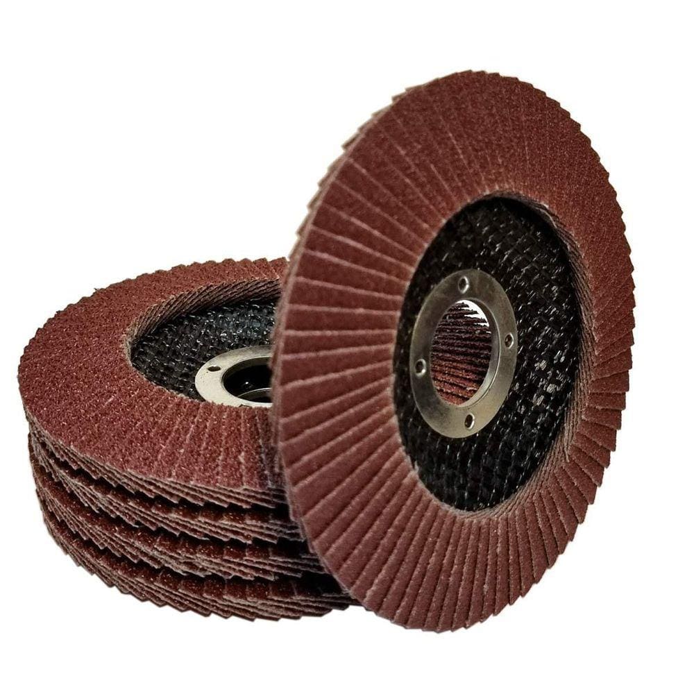 5 Discos Flap 115Mm Grão 40 Óxido Alumínio Desbaste Aço Inox