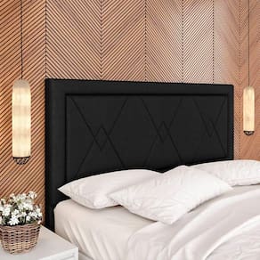 Cabeceira Estofada Para Cama Queen Valência Preto - M. Arapongas