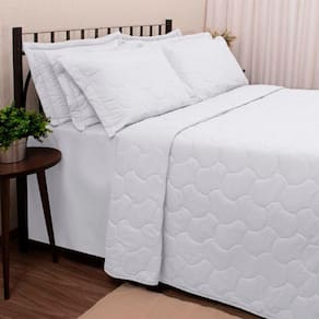Kit Cobre Leito Buettner Liso Queen Sonata Branco