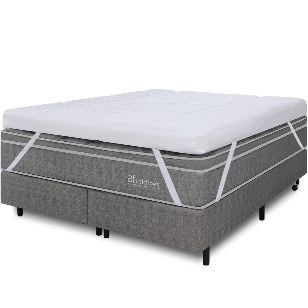 Pillow Top Manta Premium King Ultra Macio de Fibra Siliconada Antialérgico BF Colchõe
