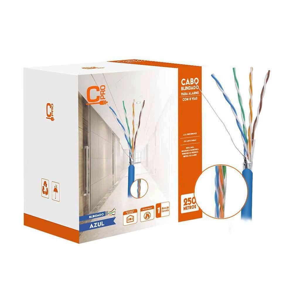 Cabo de Rede 8 Vias UTP Azul 250m Conect Pro