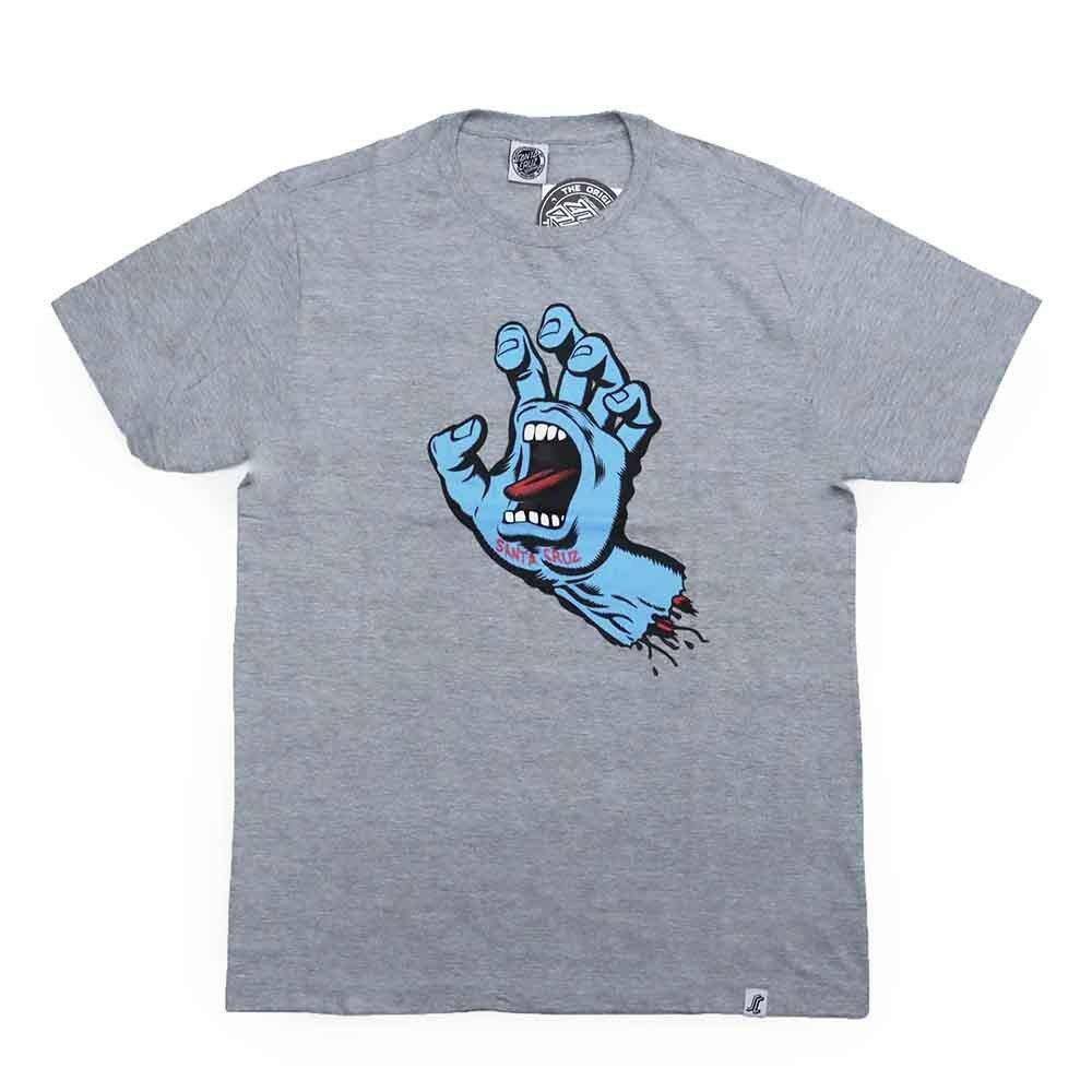 Camiseta Santa Cruz Screaming Hand Front Masculina Cinza Mes