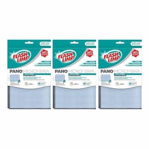 Kit 3 Panos de Microfibra para Limpeza de Vidros Flashlimp