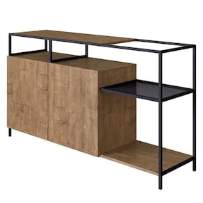 Buffet Para Sala de Jantar 2 Portas Pés Metálicos Dinâmico Vermont/Preto - Artesano