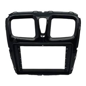 Moldura 9" Flutuante Chinês Renault Logan 14 Sandeiro 15 - Black Piano